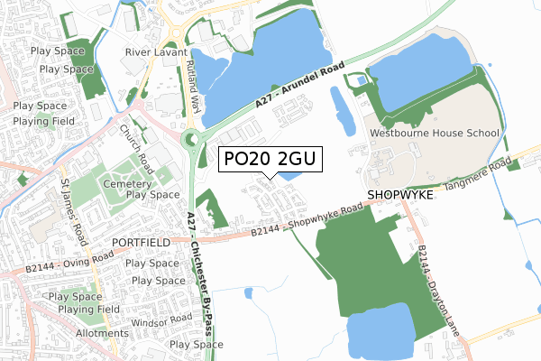 PO20 2GU map - small scale - OS Open Zoomstack (Ordnance Survey) PO20 2GU map - small scale - OS Open Zoomstack (Ordnance Survey)