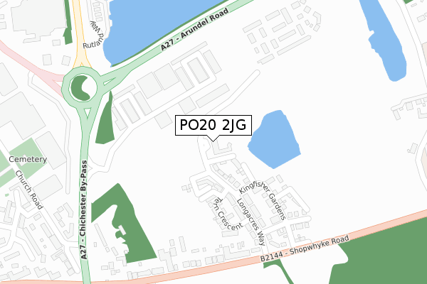 PO20 2JG map - large scale - OS Open Zoomstack (Ordnance Survey)