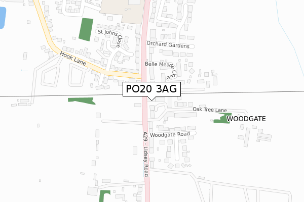 PO20 3AG map - large scale - OS Open Zoomstack (Ordnance Survey)