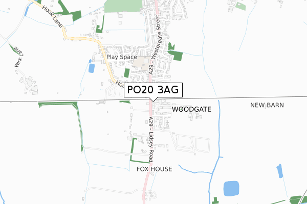 PO20 3AG map - small scale - OS Open Zoomstack (Ordnance Survey)
