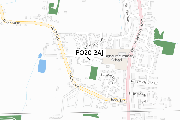 PO20 3AJ map - large scale - OS Open Zoomstack (Ordnance Survey)