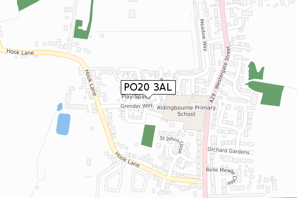 PO20 3AL map - large scale - OS Open Zoomstack (Ordnance Survey)