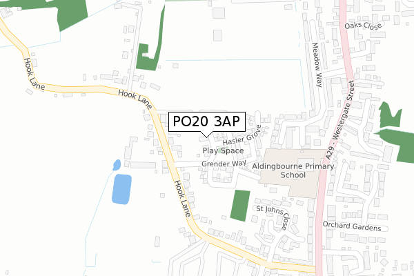PO20 3AP map - large scale - OS Open Zoomstack (Ordnance Survey)