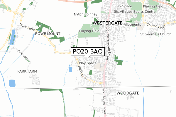 PO20 3AQ map - small scale - OS Open Zoomstack (Ordnance Survey)