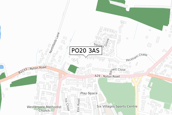 PO20 3AS map - large scale - OS Open Zoomstack (Ordnance Survey)
