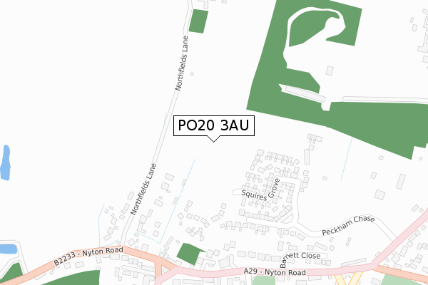 PO20 3AU map - large scale - OS Open Zoomstack (Ordnance Survey)