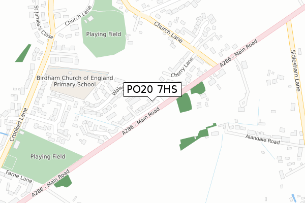 PO20 7HS map - large scale - OS Open Zoomstack (Ordnance Survey)