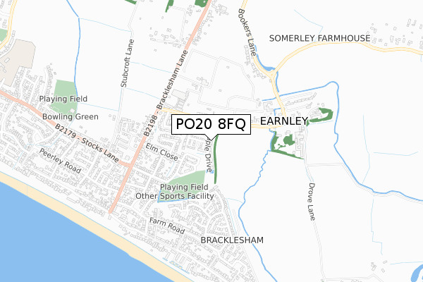 PO20 8FQ map - small scale - OS Open Zoomstack (Ordnance Survey)