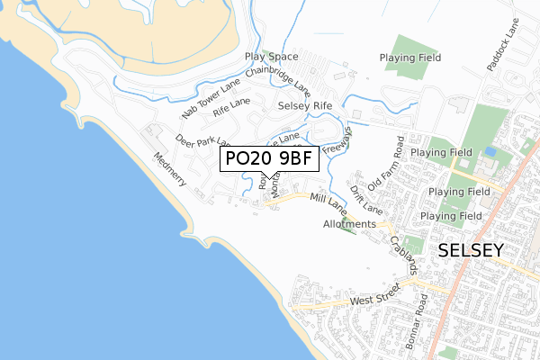 PO20 9BF map - small scale - OS Open Zoomstack (Ordnance Survey)