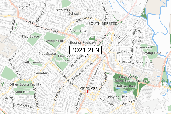 PO21 2EN map - small scale - OS Open Zoomstack (Ordnance Survey)