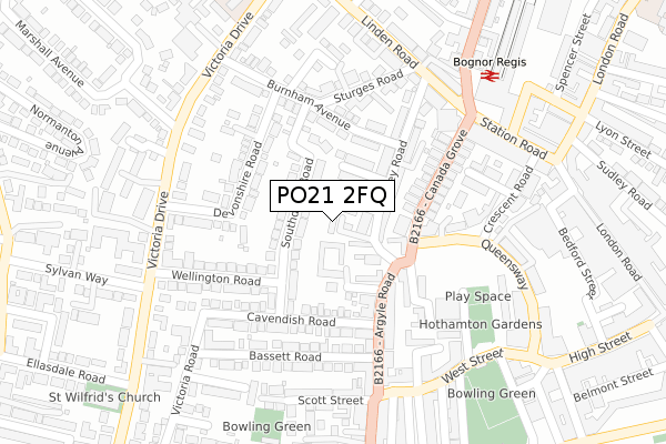 PO21 2FQ map - large scale - OS Open Zoomstack (Ordnance Survey)