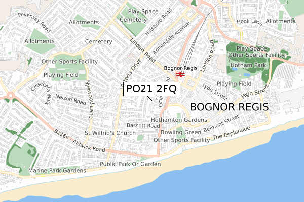 PO21 2FQ map - small scale - OS Open Zoomstack (Ordnance Survey)