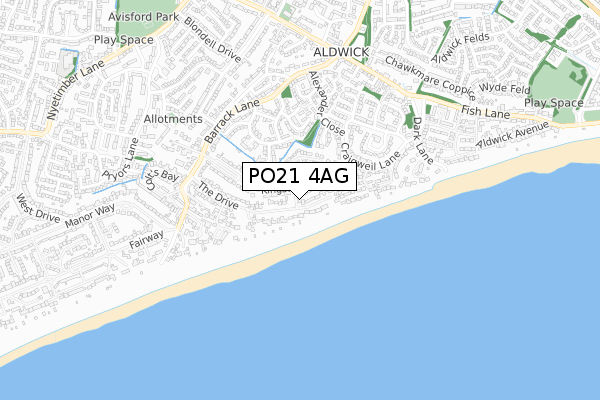 PO21 4AG map - small scale - OS Open Zoomstack (Ordnance Survey) PO21 4AG map - small scale - OS Open Zoomstack (Ordnance Survey)