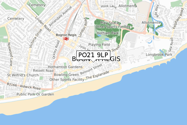 PO21 9LP map - small scale - OS Open Zoomstack (Ordnance Survey)