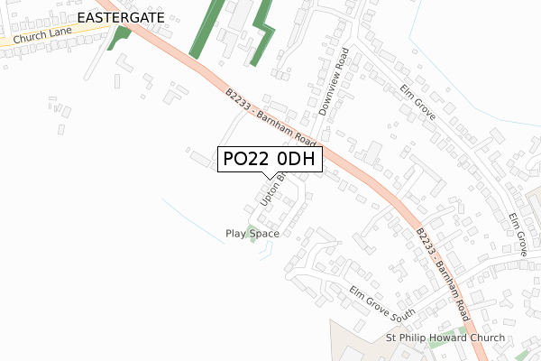 PO22 0DH map - large scale - OS Open Zoomstack (Ordnance Survey)