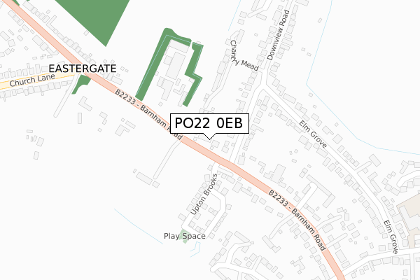 PO22 0EB map - large scale - OS Open Zoomstack (Ordnance Survey)