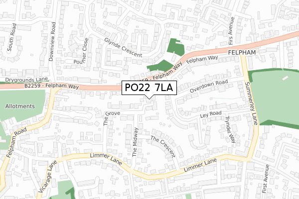 PO22 7LA map - large scale - OS Open Zoomstack (Ordnance Survey) PO22 7LA map - large scale - OS Open Zoomstack (Ordnance Survey)