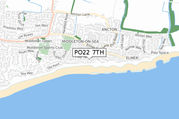 PO22 7TH map - small scale - OS Open Zoomstack (Ordnance Survey)