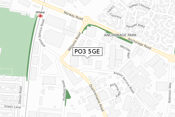 PO3 5GE map - large scale - OS Open Zoomstack (Ordnance Survey)