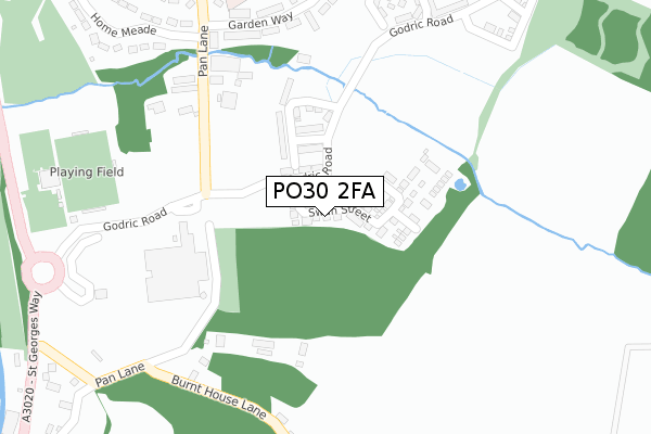 PO30 2FA map - large scale - OS Open Zoomstack (Ordnance Survey)