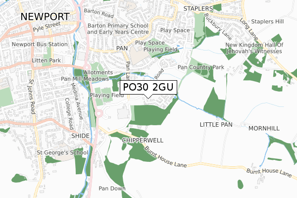 PO30 2GU map - small scale - OS Open Zoomstack (Ordnance Survey) PO30 2GU map - small scale - OS Open Zoomstack (Ordnance Survey)