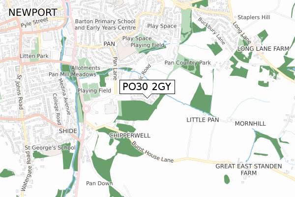 PO30 2GY map - small scale - OS Open Zoomstack (Ordnance Survey) PO30 2GY map - small scale - OS Open Zoomstack (Ordnance Survey)