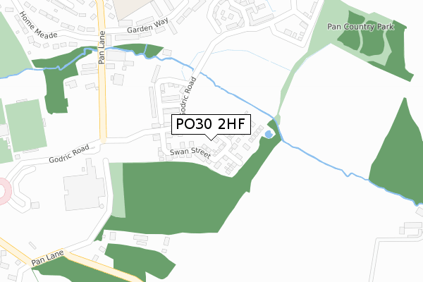 PO30 2HF map - large scale - OS Open Zoomstack (Ordnance Survey)