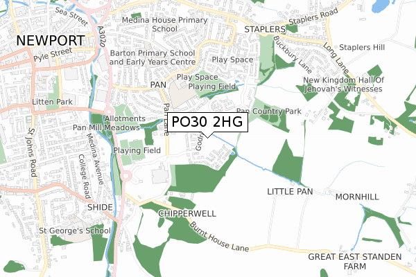 PO30 2HG map - small scale - OS Open Zoomstack (Ordnance Survey) PO30 2HG map - small scale - OS Open Zoomstack (Ordnance Survey)