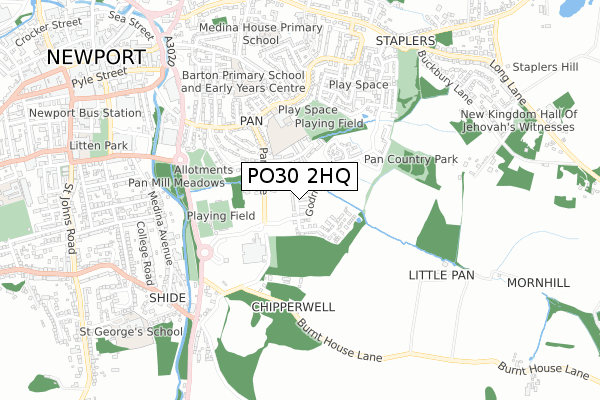PO30 2HQ map - small scale - OS Open Zoomstack (Ordnance Survey) PO30 2HQ map - small scale - OS Open Zoomstack (Ordnance Survey)