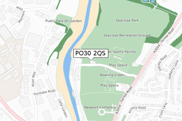 PO30 2QS map - large scale - OS Open Zoomstack (Ordnance Survey)