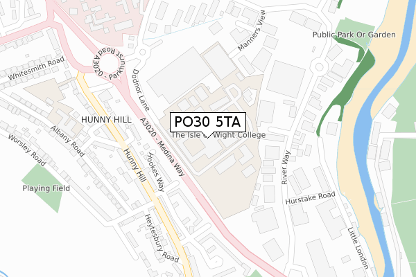 PO30 5TA map - large scale - OS Open Zoomstack (Ordnance Survey)