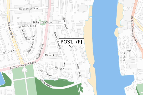 PO31 7PJ map - large scale - OS Open Zoomstack (Ordnance Survey)