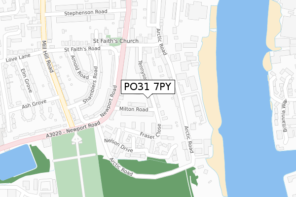 PO31 7PY map - large scale - OS Open Zoomstack (Ordnance Survey)