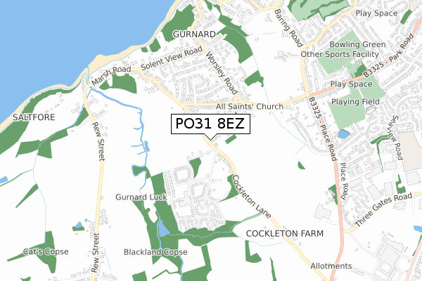 PO31 8EZ map - small scale - OS Open Zoomstack (Ordnance Survey)