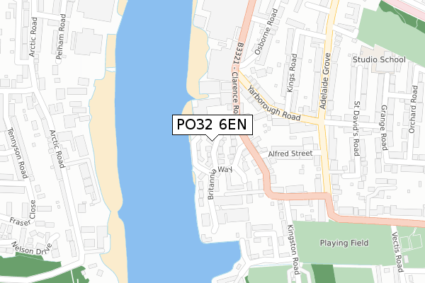 PO32 6EN map - large scale - OS Open Zoomstack (Ordnance Survey)