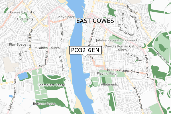 PO32 6EN map - small scale - OS Open Zoomstack (Ordnance Survey)