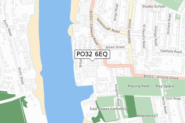 PO32 6EQ map - large scale - OS Open Zoomstack (Ordnance Survey)