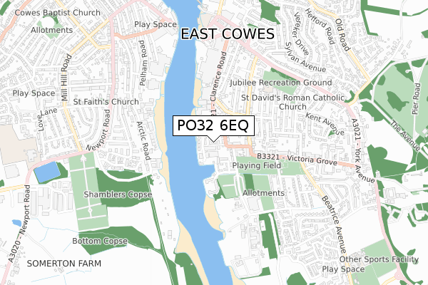 PO32 6EQ map - small scale - OS Open Zoomstack (Ordnance Survey)