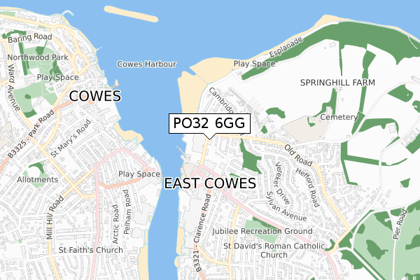 PO32 6GG map - small scale - OS Open Zoomstack (Ordnance Survey)