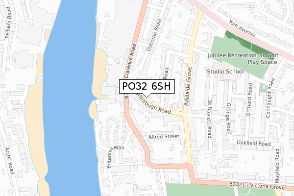 PO32 6SH map - large scale - OS Open Zoomstack (Ordnance Survey)