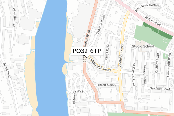 PO32 6TP map - large scale - OS Open Zoomstack (Ordnance Survey)