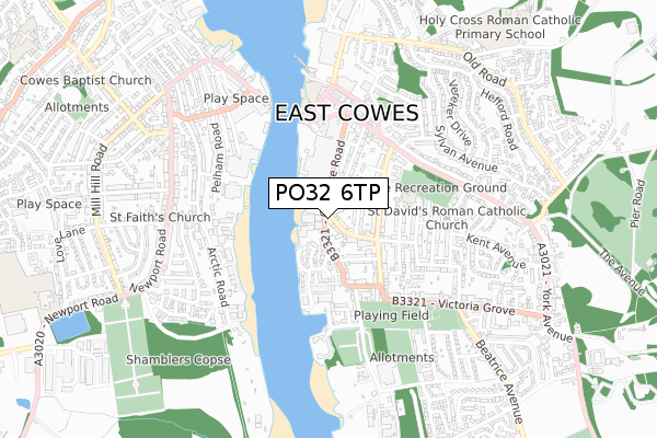 PO32 6TP map - small scale - OS Open Zoomstack (Ordnance Survey)