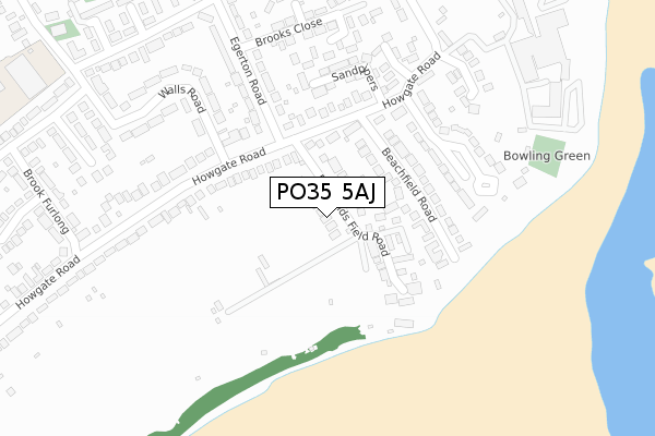 PO35 5AJ map - large scale - OS Open Zoomstack (Ordnance Survey)