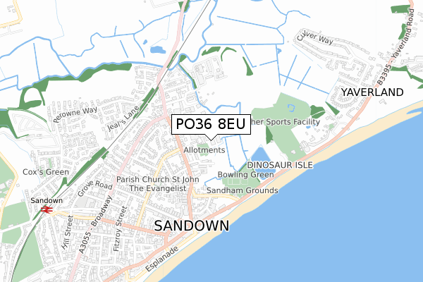 PO36 8EU map - small scale - OS Open Zoomstack (Ordnance Survey) PO36 8EU map - small scale - OS Open Zoomstack (Ordnance Survey)