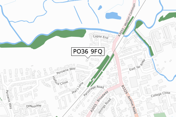 PO36 9FQ map - large scale - OS Open Zoomstack (Ordnance Survey)