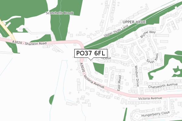 PO37 6FL map - large scale - OS Open Zoomstack (Ordnance Survey)