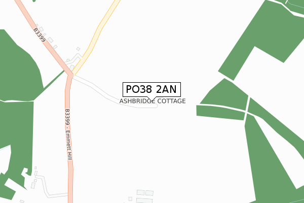 PO38 2AN map - large scale - OS Open Zoomstack (Ordnance Survey)