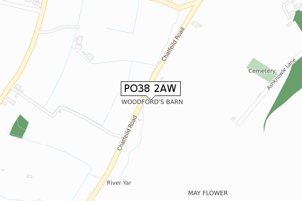 PO38 2AW map - large scale - OS Open Zoomstack (Ordnance Survey) PO38 2AW map - large scale - OS Open Zoomstack (Ordnance Survey)