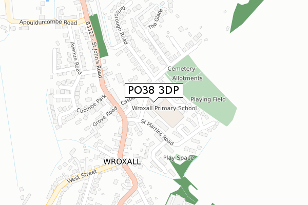 PO38 3DP map - large scale - OS Open Zoomstack (Ordnance Survey) PO38 3DP map - large scale - OS Open Zoomstack (Ordnance Survey)