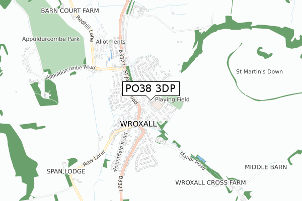 PO38 3DP map - small scale - OS Open Zoomstack (Ordnance Survey) PO38 3DP map - small scale - OS Open Zoomstack (Ordnance Survey)